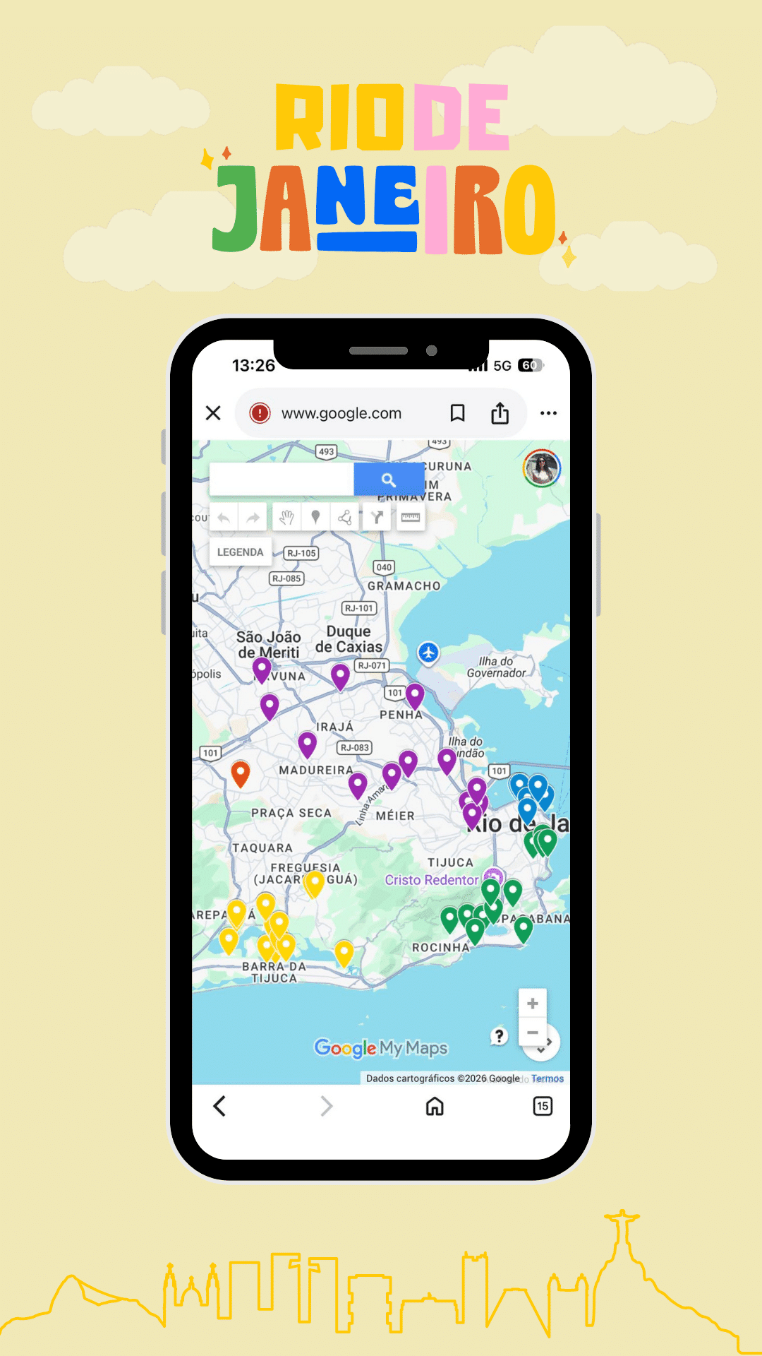 Mapa interativo Pequenos no Rio
